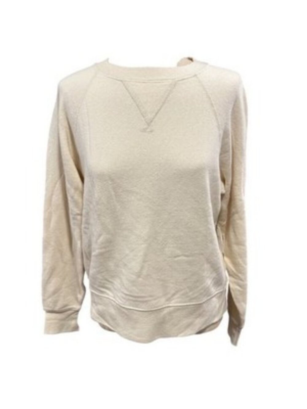 AE77 American Eagle Cream Oatmeal 100% Cotton Crewneck Sweatshirt Mens Small NEW